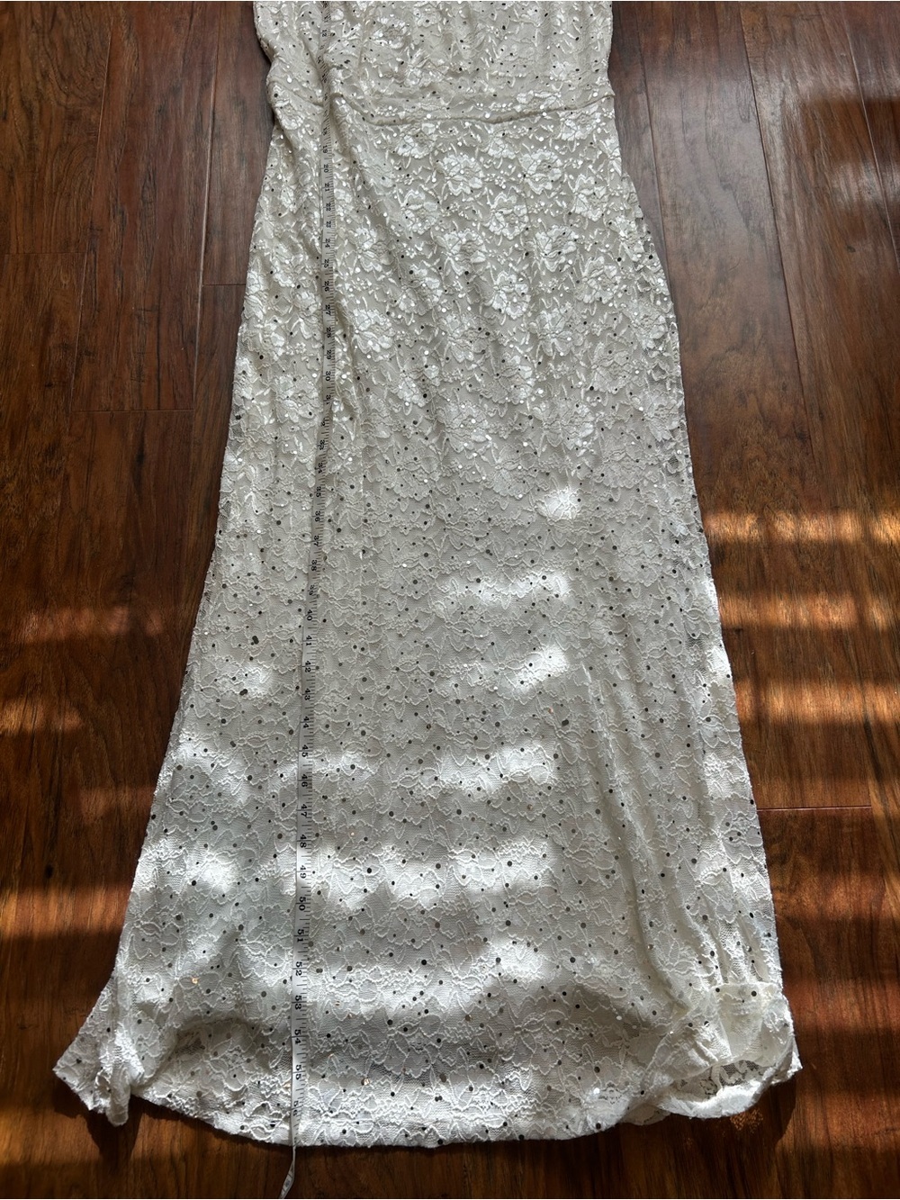 Sleeveless Lace Halter-Style Maxi Dress with Sequins Fairy Whimsical Cottagecore - Picture 8 of 13